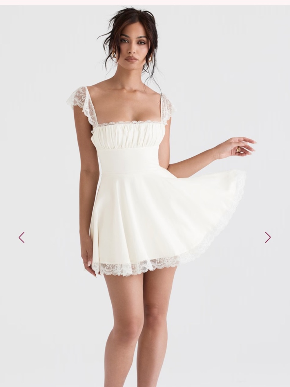 House Of CB KAIA ivory Mini dress Size XS